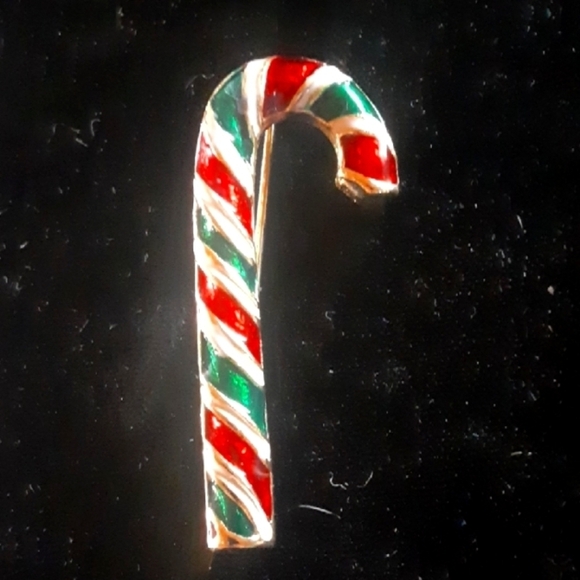 Jewelry - Festive Candy Cane Brooch
